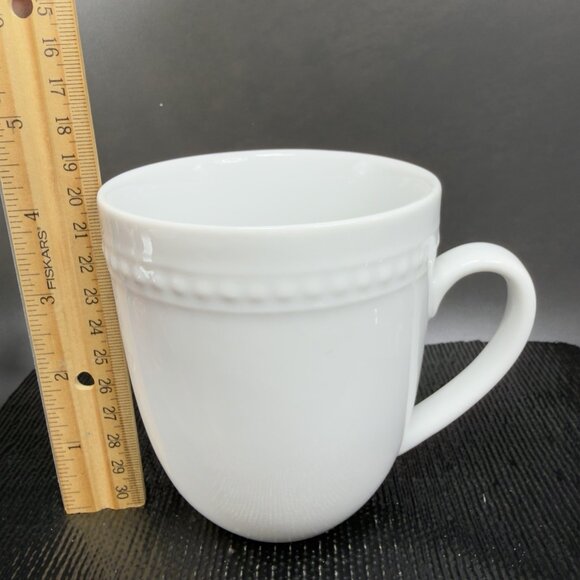 Fitz And Floyd Everyday White Ceramic Coffee Mug Cup Set 2 Mugs Cups Stoneware - Picture 3 of 12